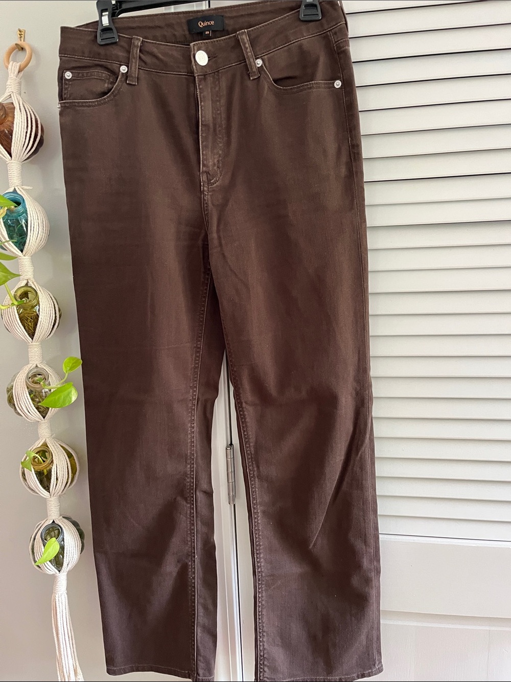 Quince Straight-Leg Jeans in Deep Brown